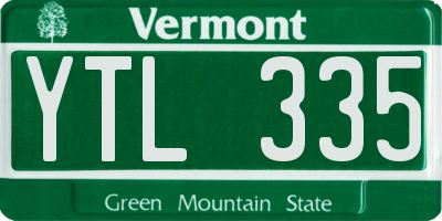 VT license plate YTL335