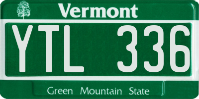 VT license plate YTL336