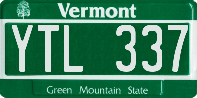 VT license plate YTL337