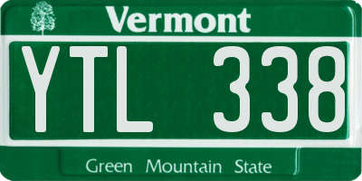 VT license plate YTL338