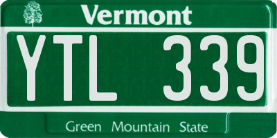 VT license plate YTL339