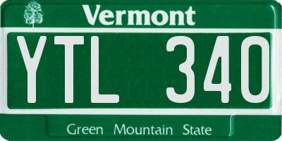 VT license plate YTL340