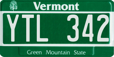 VT license plate YTL342