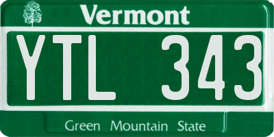 VT license plate YTL343