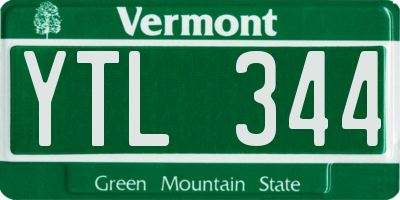 VT license plate YTL344