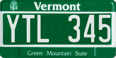 VT license plate YTL345