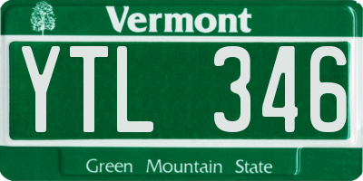VT license plate YTL346