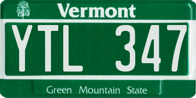 VT license plate YTL347
