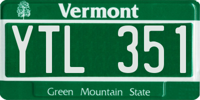 VT license plate YTL351