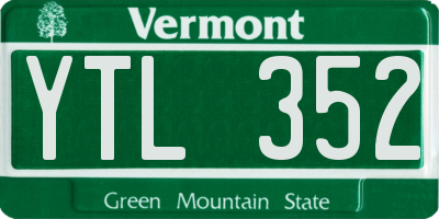 VT license plate YTL352