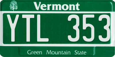 VT license plate YTL353