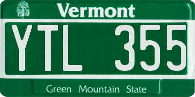 VT license plate YTL355
