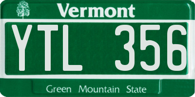 VT license plate YTL356