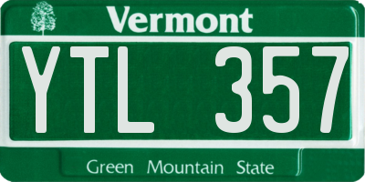 VT license plate YTL357