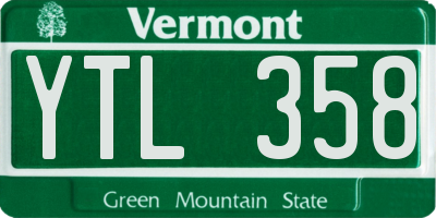 VT license plate YTL358