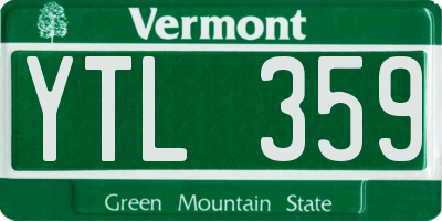 VT license plate YTL359