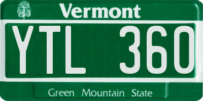 VT license plate YTL360