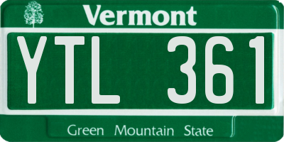 VT license plate YTL361