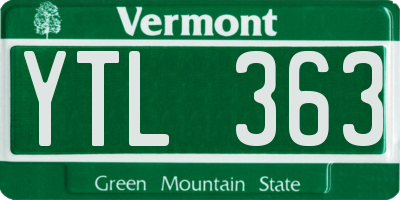 VT license plate YTL363
