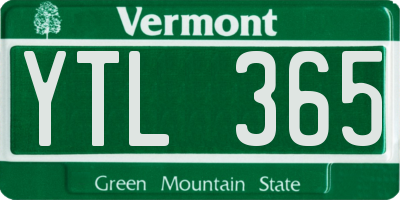 VT license plate YTL365