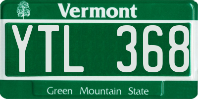 VT license plate YTL368