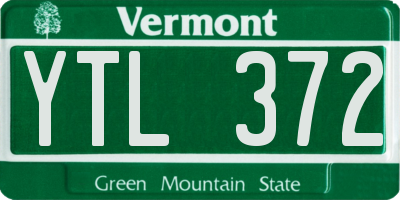 VT license plate YTL372