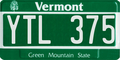 VT license plate YTL375