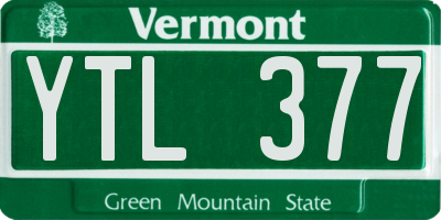 VT license plate YTL377