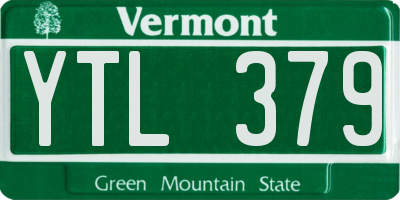 VT license plate YTL379