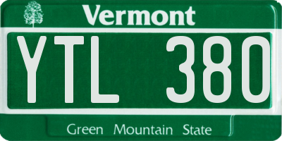 VT license plate YTL380