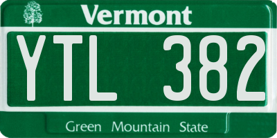 VT license plate YTL382