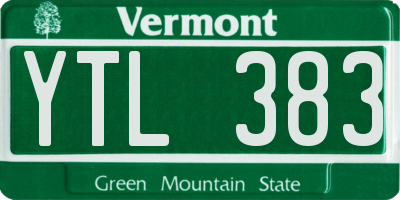 VT license plate YTL383