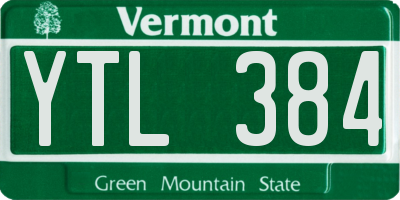 VT license plate YTL384