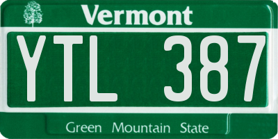 VT license plate YTL387