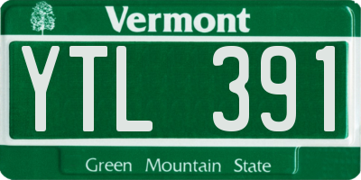 VT license plate YTL391