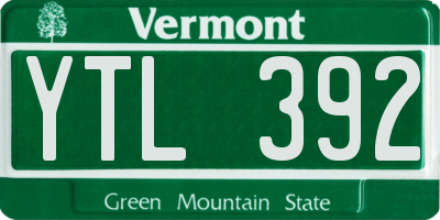 VT license plate YTL392