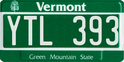 VT license plate YTL393