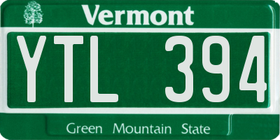VT license plate YTL394