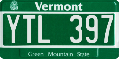 VT license plate YTL397