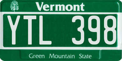 VT license plate YTL398