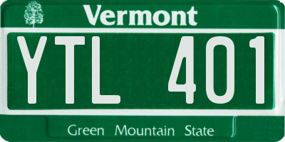 VT license plate YTL401