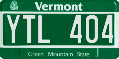 VT license plate YTL404