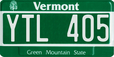 VT license plate YTL405