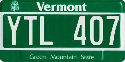 VT license plate YTL407