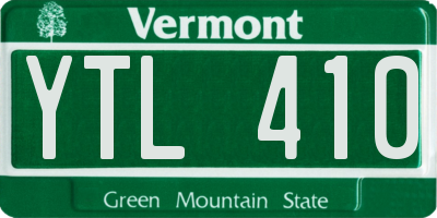 VT license plate YTL410