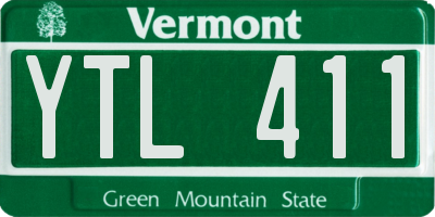 VT license plate YTL411