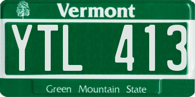 VT license plate YTL413