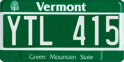 VT license plate YTL415