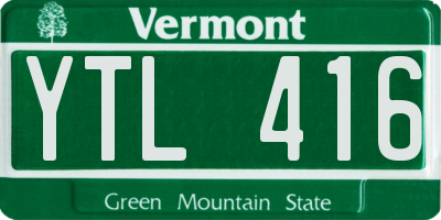 VT license plate YTL416