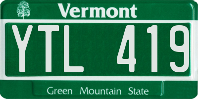 VT license plate YTL419